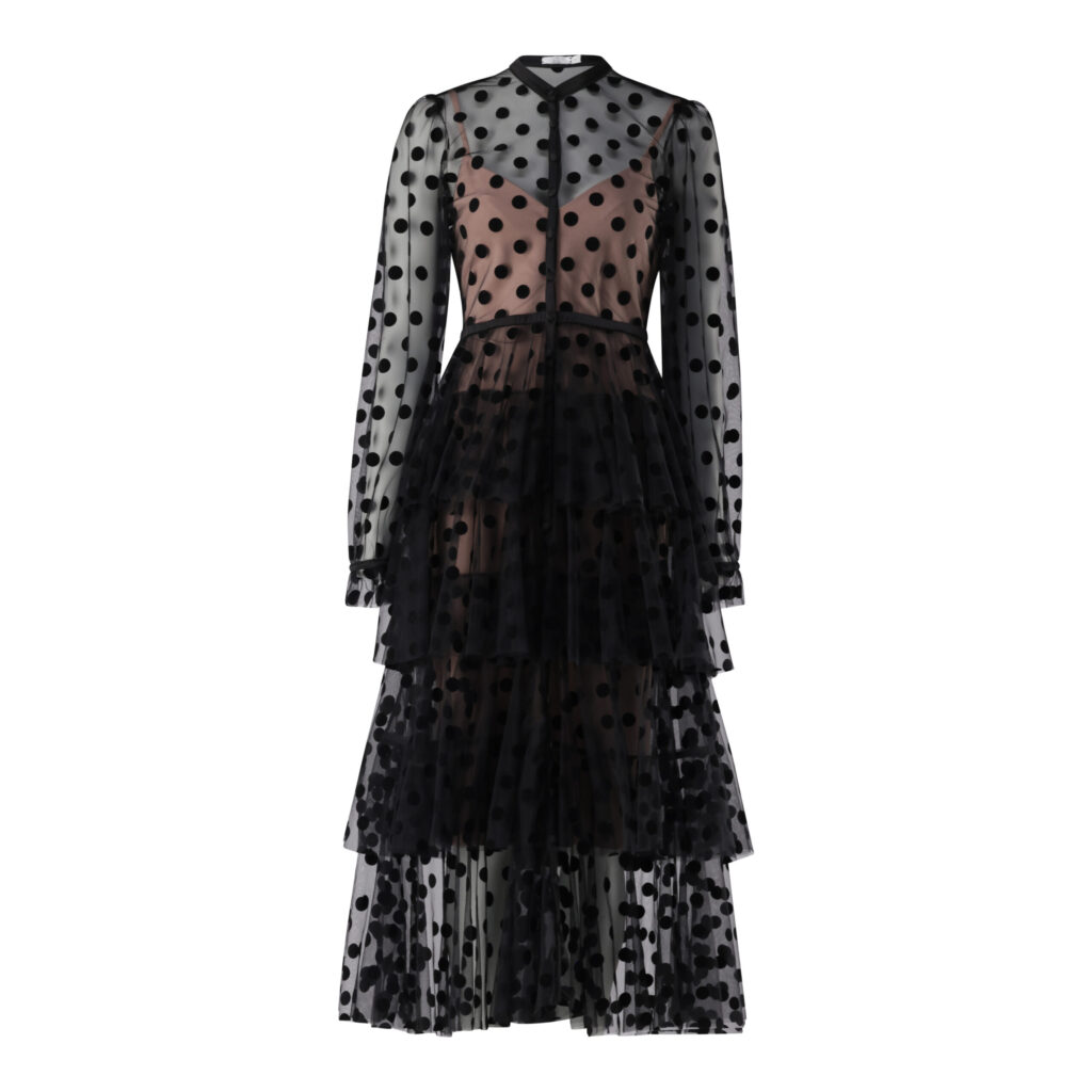 Black dot layered dress _ out fit _ Front_16