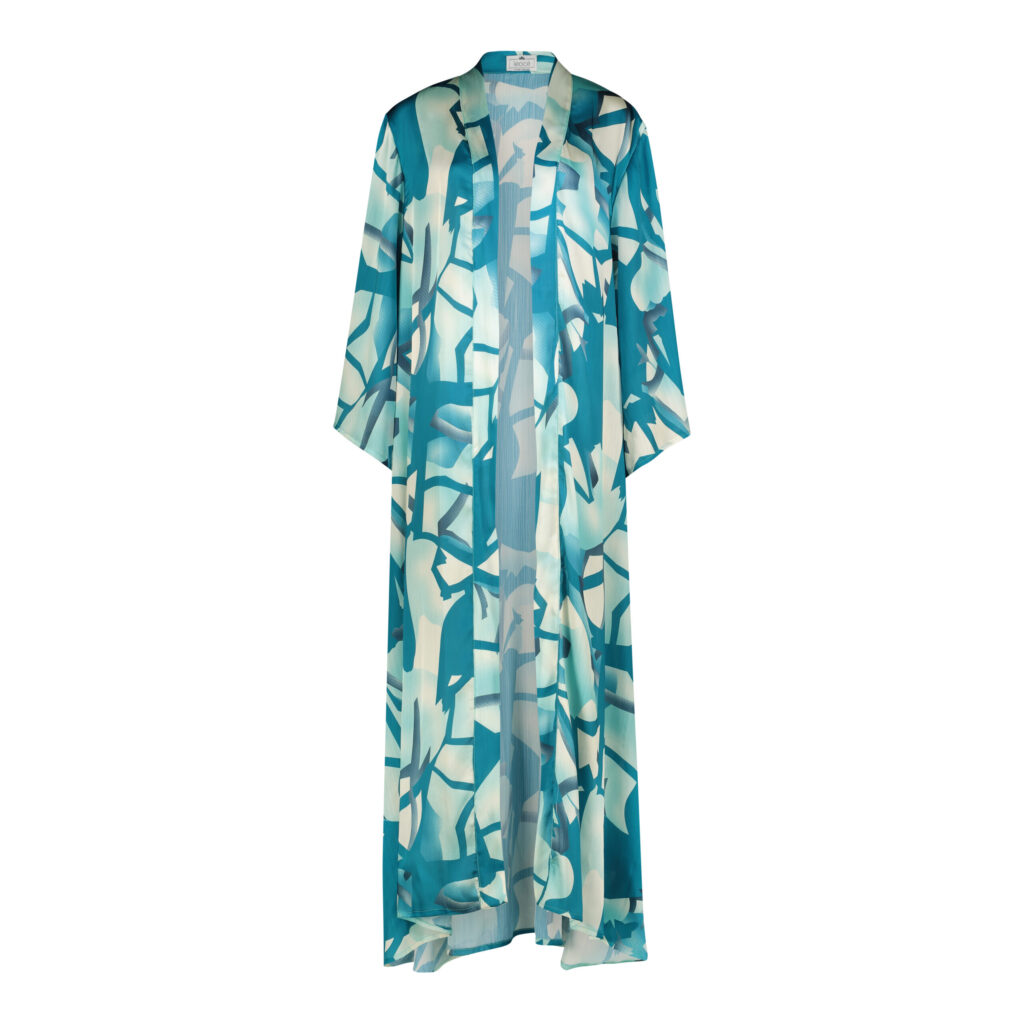 Kimono_turquoise silk_Front