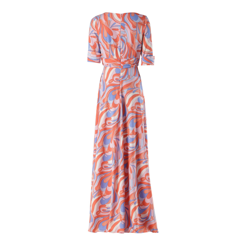 Peach printed dress _ Back_22